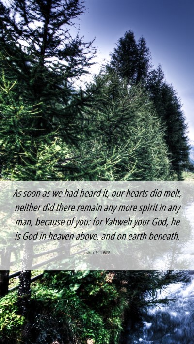 Picture 06 - Joshua 2:11 WEB Mobile Phone Wallpaper - As soon as we had heard it, our hearts did melt, - Mobile Bible Verse Wallpaper
