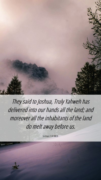 Picture 06 - Joshua 2:24 WEB Mobile Phone Wallpaper - They said to Joshua, Truly Yahweh has delivered - Mobile Bible Verse Wallpaper