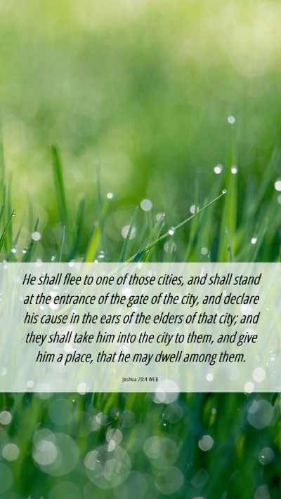 Picture 06 - Joshua 20:4 WEB Mobile Phone Wallpaper - He shall flee to one of those cities, and shall - Mobile Bible Verse Wallpaper