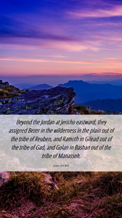 Picture 06 - Joshua 20:8 WEB Mobile Phone Wallpaper - Beyond the Jordan at Jericho eastward, they - Mobile Bible Verse Wallpaper