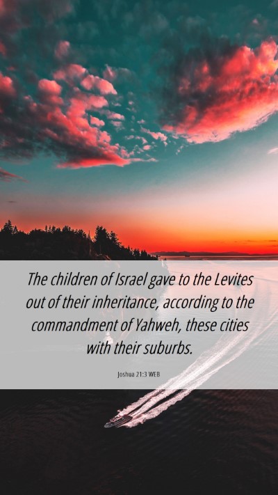 Picture 06 - Joshua 21:3 WEB Mobile Phone Wallpaper - The children of Israel gave to the Levites out of - Mobile Bible Verse Wallpaper