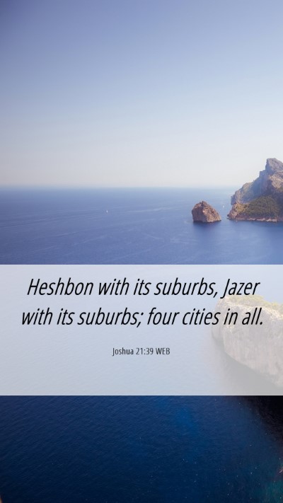 Picture 06 - Joshua 21:39 WEB Mobile Phone Wallpaper - Heshbon with its suburbs, Jazer with its suburbs; - Mobile Bible Verse Wallpaper