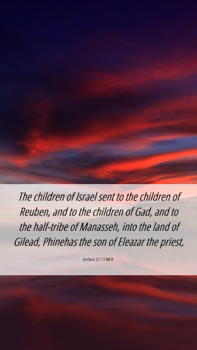 Picture 06 - Joshua 22:13 WEB Mobile Phone Wallpaper - The children of Israel sent to the children of - Mobile Bible Verse Wallpaper