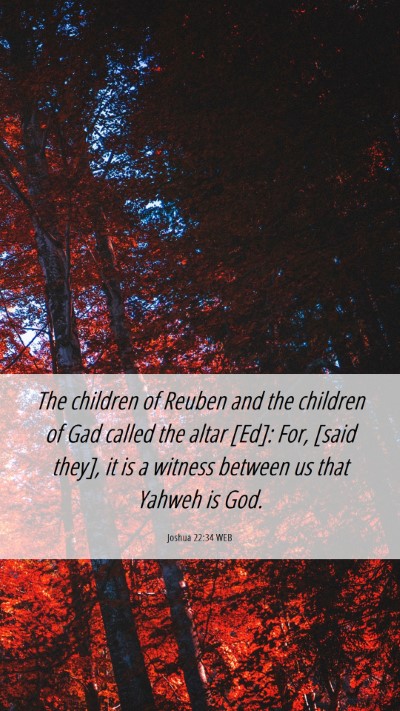Picture 06 - Joshua 22:34 WEB Mobile Phone Wallpaper - The children of Reuben and the children of Gad - Mobile Bible Verse Wallpaper