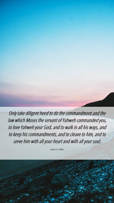 Picture 06 - Joshua 22:5 WEB Mobile Phone Wallpaper - Only take diligent heed to do the commandment and - Mobile Bible Verse Wallpaper