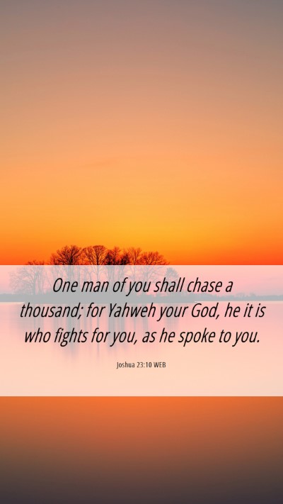 Picture 06 - Joshua 23:10 WEB Mobile Phone Wallpaper - One man of you shall chase a thousand; for Yahweh - Mobile Bible Verse Wallpaper