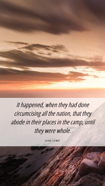 Picture 06 - Joshua 5:8 WEB Mobile Phone Wallpaper - It happened, when they had done circumcising all - Mobile Bible Verse Wallpaper
