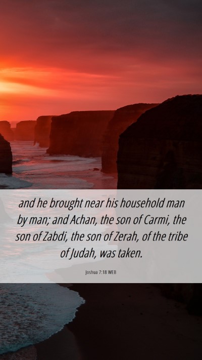 Picture 06 - Joshua 7:18 WEB Mobile Phone Wallpaper - and he brought near his household man by man; and - Mobile Bible Verse Wallpaper