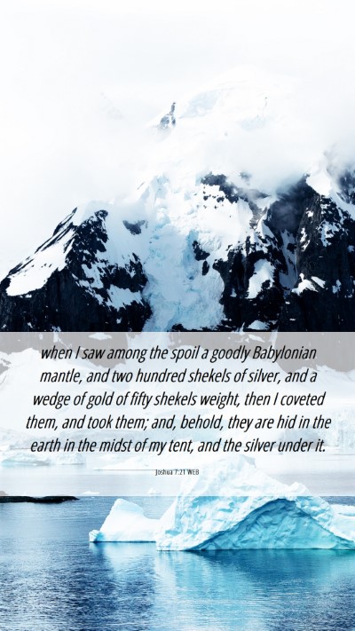 Picture 06 - Joshua 7:21 WEB Mobile Phone Wallpaper - when I saw among the spoil a goodly Babylonian - Mobile Bible Verse Wallpaper