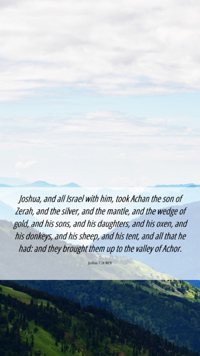 Picture 06 - Joshua 7:24 WEB Mobile Phone Wallpaper - Joshua, and all Israel with him, took Achan the - Mobile Bible Verse Wallpaper