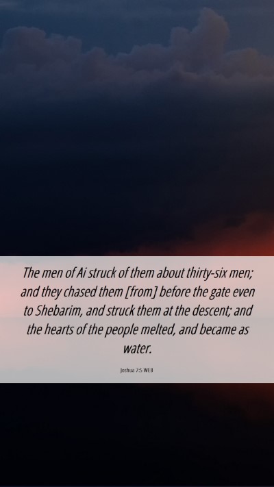 Picture 06 - Joshua 7:5 WEB Mobile Phone Wallpaper - The men of Ai struck of them about thirty-six - Mobile Bible Verse Wallpaper