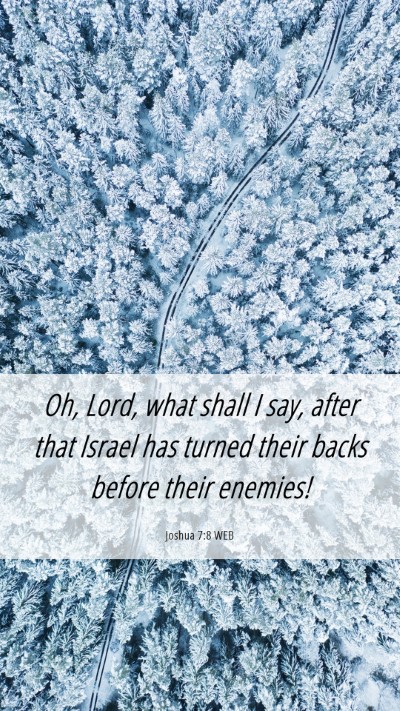 Picture 06 - Joshua 7:8 WEB Mobile Phone Wallpaper - Oh, Lord, what shall I say, after that Israel has - Mobile Bible Verse Wallpaper