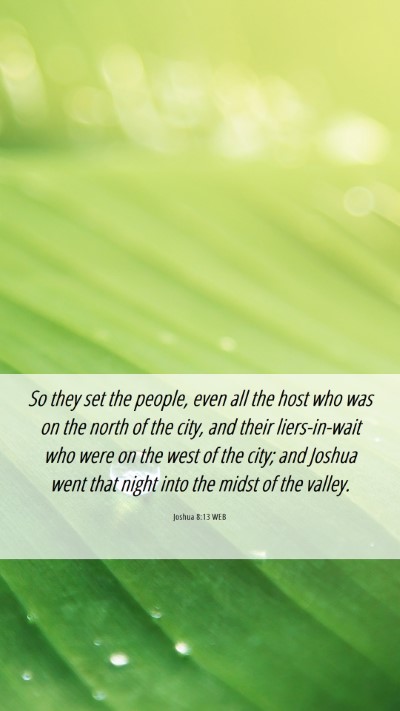 Picture 06 - Joshua 8:13 WEB Mobile Phone Wallpaper - So they set the people, even all the host who was - Mobile Bible Verse Wallpaper