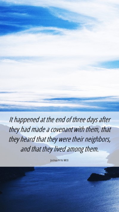 Picture 06 - Joshua 9:16 WEB Mobile Phone Wallpaper - It happened at the end of three days after they - Mobile Bible Verse Wallpaper