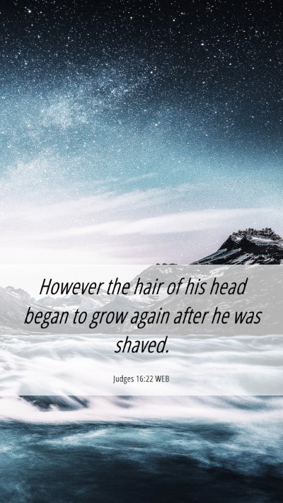 Picture 06 - Judges 16:22 WEB Mobile Phone Wallpaper - However the hair of his head began to grow again - Mobile Bible Verse Wallpaper