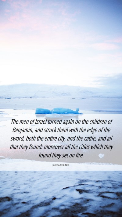 Picture 06 - Judges 20:48 WEB Mobile Phone Wallpaper - The men of Israel turned again on the children of - Mobile Bible Verse Wallpaper