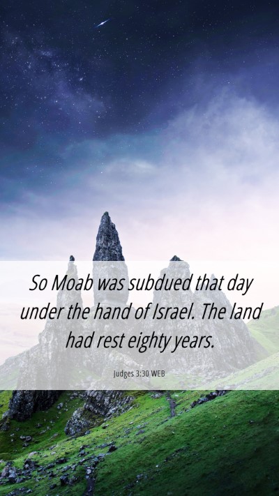 Picture 06 - Judges 3:30 WEB Mobile Phone Wallpaper - So Moab was subdued that day under the hand of - Mobile Bible Verse Wallpaper