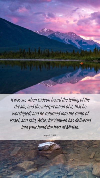 Picture 06 - Judges 7:15 WEB Mobile Phone Wallpaper - It was so, when Gideon heard the telling of the - Mobile Bible Verse Wallpaper