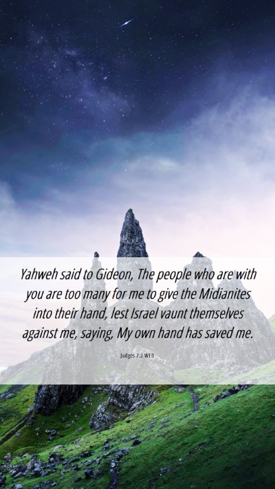 Picture 06 - Judges 7:2 WEB Mobile Phone Wallpaper - Yahweh said to Gideon, The people who are with - Mobile Bible Verse Wallpaper