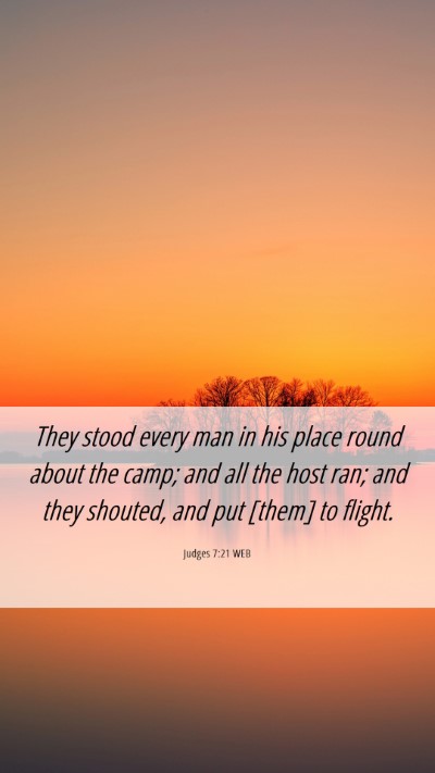 Picture 06 - Judges 7:21 WEB Mobile Phone Wallpaper - They stood every man in his place round about the - Mobile Bible Verse Wallpaper