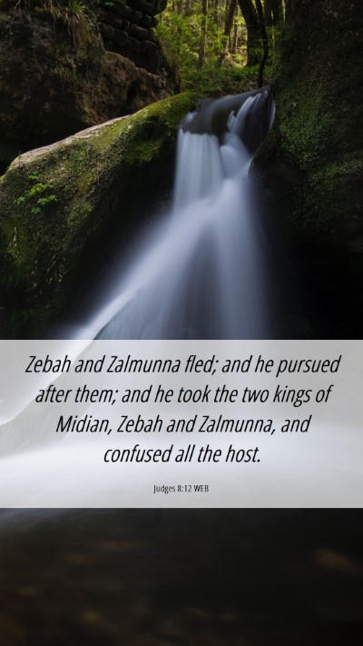 Picture 06 - Judges 8:12 WEB Mobile Phone Wallpaper - Zebah and Zalmunna fled; and he pursued after - Mobile Bible Verse Wallpaper