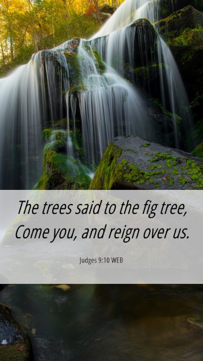 Picture 06 - Judges 9:10 WEB Mobile Phone Wallpaper - The trees said to the fig tree, Come you, and - Mobile Bible Verse Wallpaper