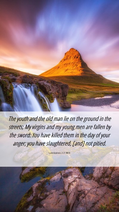 Picture 06 - Lamentations 2:21 WEB Mobile Phone Wallpaper - The youth and the old man lie on the ground in - Mobile Bible Verse Wallpaper