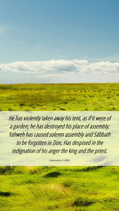 Picture 06 - Lamentations 2:6 WEB Mobile Phone Wallpaper - He has violently taken away his tent, as if it - Mobile Bible Verse Wallpaper