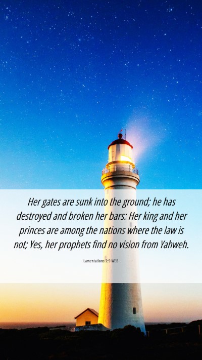 Picture 06 - Lamentations 2:9 WEB Mobile Phone Wallpaper - Her gates are sunk into the ground; he has - Mobile Bible Verse Wallpaper