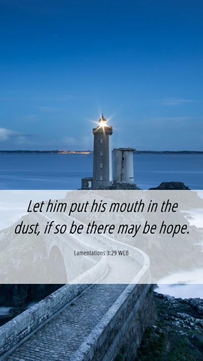 Picture 06 - Lamentations 3:29 WEB Mobile Phone Wallpaper - Let him put his mouth in the dust, if so be there - Mobile Bible Verse Wallpaper