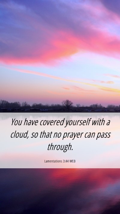 Picture 06 - Lamentations 3:44 WEB Mobile Phone Wallpaper - You have covered yourself with a cloud, so that - Mobile Bible Verse Wallpaper