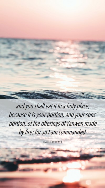 Picture 06 - Leviticus 10:13 WEB Mobile Phone Wallpaper - and you shall eat it in a holy place, because it - Mobile Bible Verse Wallpaper