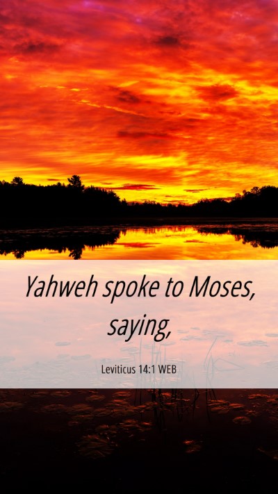 Picture 06 - Leviticus 14:1 WEB Mobile Phone Wallpaper - Yahweh spoke to Moses, - Mobile Bible Verse Wallpaper