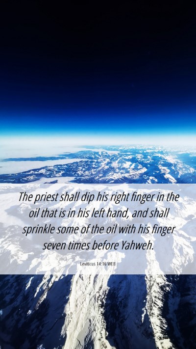 Picture 06 - Leviticus 14:16 WEB Mobile Phone Wallpaper - The priest shall dip his right finger in the oil - Mobile Bible Verse Wallpaper