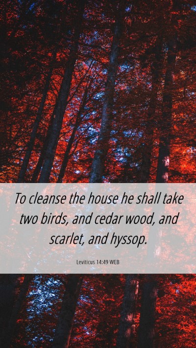 Picture 06 - Leviticus 14:49 WEB Mobile Phone Wallpaper - To cleanse the house he shall take two birds, and - Mobile Bible Verse Wallpaper