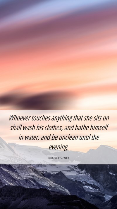 Picture 06 - Leviticus 15:22 WEB Mobile Phone Wallpaper - Whoever touches anything that she sits on shall - Mobile Bible Verse Wallpaper