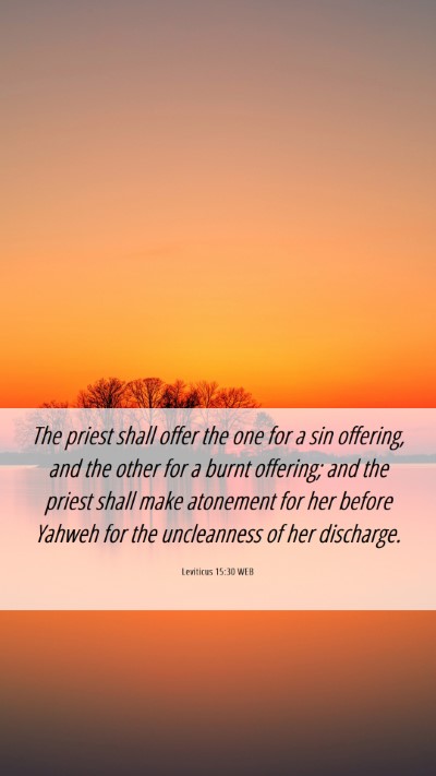 Picture 06 - Leviticus 15:30 WEB Mobile Phone Wallpaper - The priest shall offer the one for a sin - Mobile Bible Verse Wallpaper