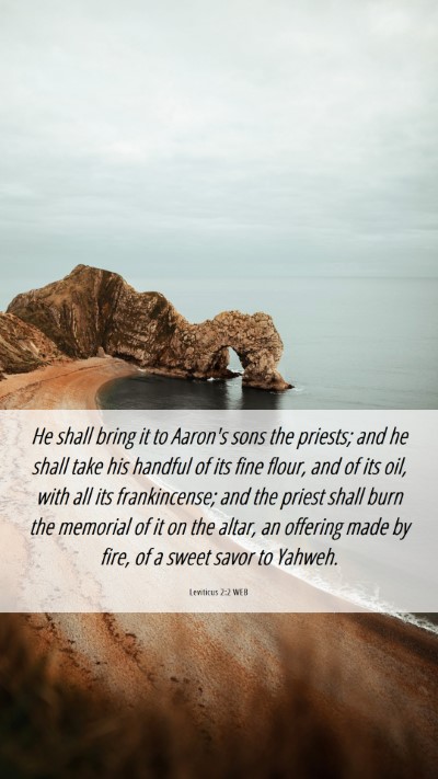 Picture 06 - Leviticus 2:2 WEB Mobile Phone Wallpaper - He shall bring it to Aaron's sons the priests; - Mobile Bible Verse Wallpaper