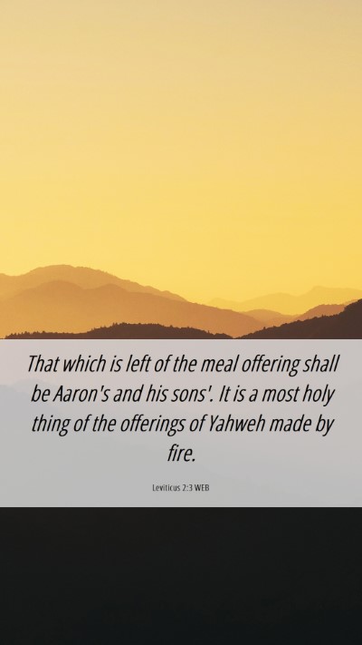 Picture 06 - Leviticus 2:3 WEB Mobile Phone Wallpaper - That which is left of the meal offering shall be - Mobile Bible Verse Wallpaper