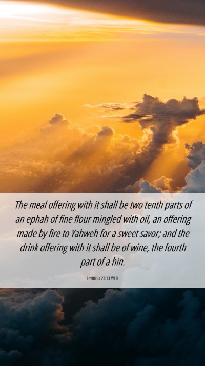 Picture 06 - Leviticus 23:13 WEB Mobile Phone Wallpaper - The meal offering with it shall be two tenth - Mobile Bible Verse Wallpaper