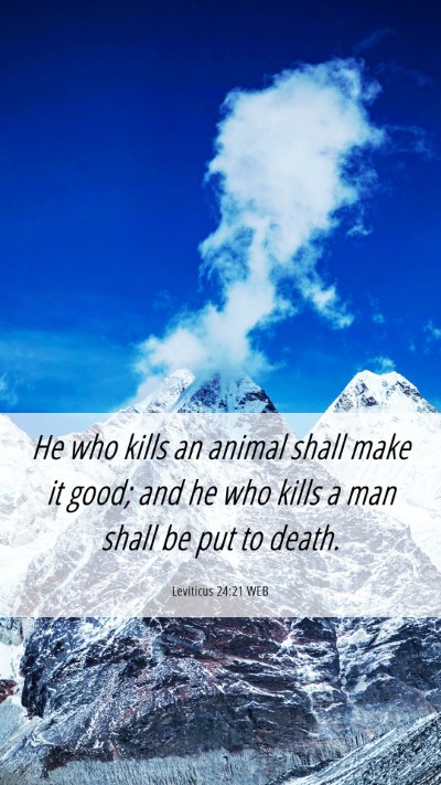 Picture 06 - Leviticus 24:21 WEB Mobile Phone Wallpaper - He who kills an animal shall make it good; and he - Mobile Bible Verse Wallpaper