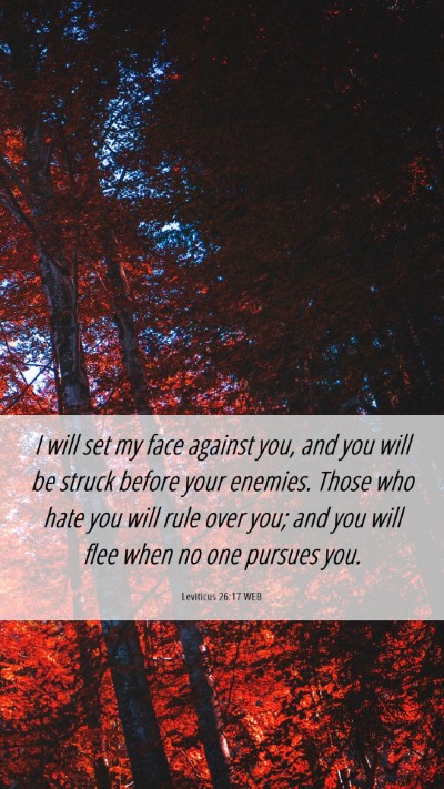Picture 06 - Leviticus 26:17 WEB Mobile Phone Wallpaper - I will set my face against you, and you will be - Mobile Bible Verse Wallpaper