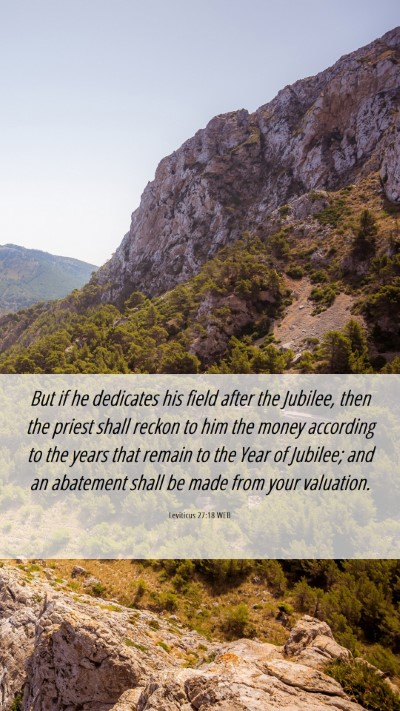 Picture 06 - Leviticus 27:18 WEB Mobile Phone Wallpaper - But if he dedicates his field after the Jubilee, - Mobile Bible Verse Wallpaper