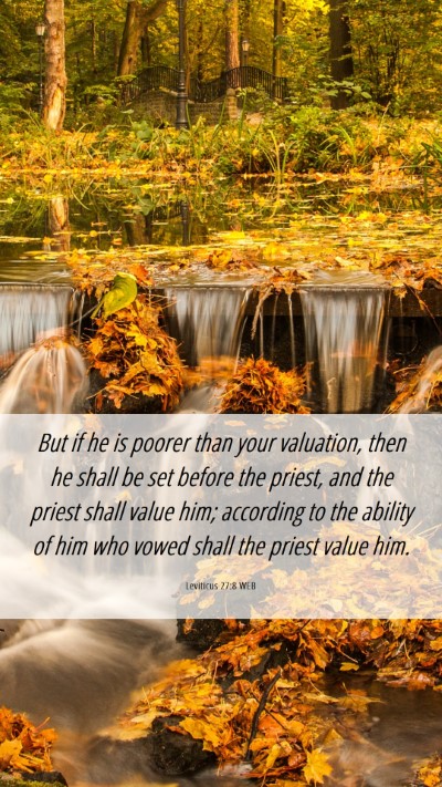Picture 06 - Leviticus 27:8 WEB Mobile Phone Wallpaper - But if he is poorer than your valuation, then he - Mobile Bible Verse Wallpaper