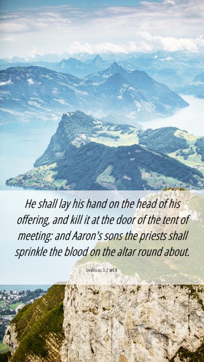 Picture 06 - Leviticus 3:2 WEB Mobile Phone Wallpaper - He shall lay his hand on the head of his - Mobile Bible Verse Wallpaper