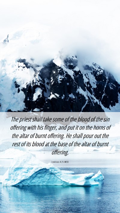 Picture 06 - Leviticus 4:25 WEB Mobile Phone Wallpaper - The priest shall take some of the blood of the - Mobile Bible Verse Wallpaper