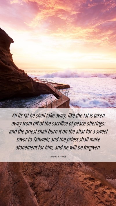 Picture 06 - Leviticus 4:31 WEB Mobile Phone Wallpaper - All its fat he shall take away, like the fat is - Mobile Bible Verse Wallpaper