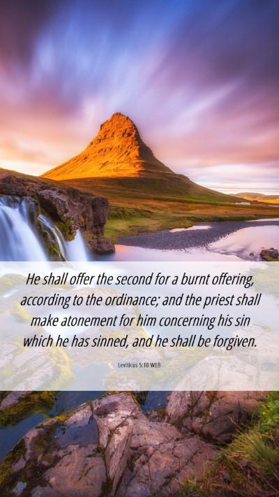 Picture 06 - Leviticus 5:10 WEB Mobile Phone Wallpaper - He shall offer the second for a burnt offering, - Mobile Bible Verse Wallpaper