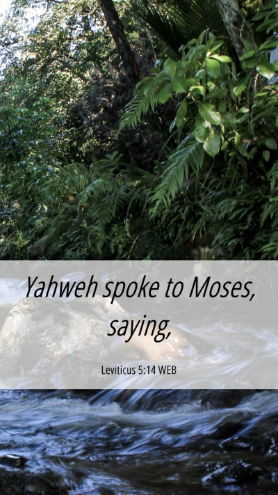 Picture 06 - Leviticus 5:14 WEB Mobile Phone Wallpaper - Yahweh spoke to Moses, - Mobile Bible Verse Wallpaper