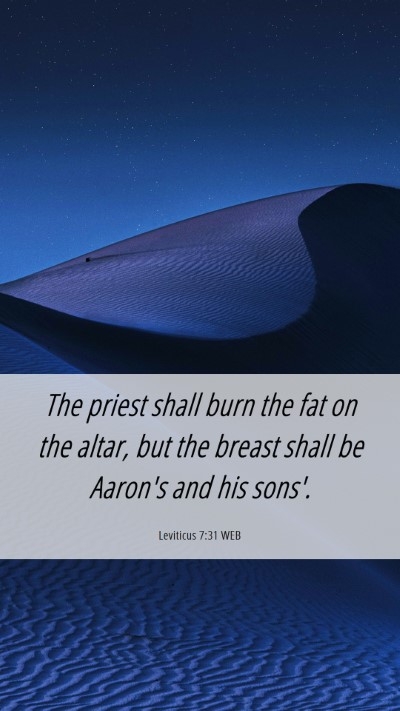 Picture 06 - Leviticus 7:31 WEB Mobile Phone Wallpaper - The priest shall burn the fat on the altar, but - Mobile Bible Verse Wallpaper